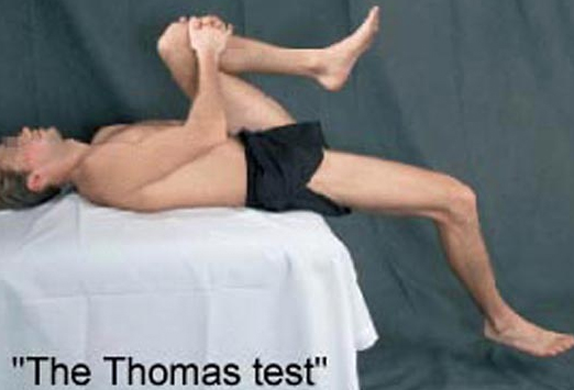 Thomas Test: Only slightly looking at hip flexor length on this test. 